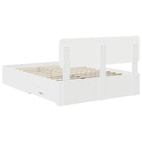 Bed Frame with Headboard White 160 x 200 cm Engineered Wood 3412348