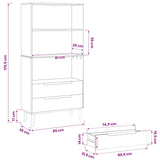 Bookcase MOLDE 85 x 35 x 170.5 cm Solid Pine Wood Caramel 42020943