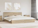 Bed Frame with Drawer Sonoma Oak 200 x 200 cm Engineer Wood 3412562