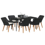 Garden Dining Set with Cushion 7 pcs Black Poly Rattan 3261667