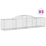 Arched Gabion Baskets 5 pcs 300x50x60/80 cm Galvanised Iron 3146668