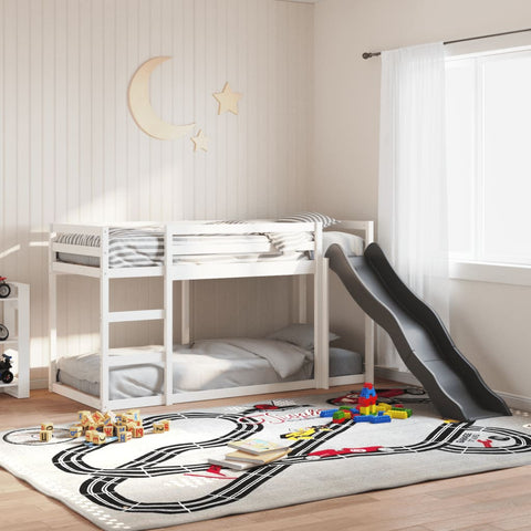 ZNTS Bunk Bed with Slide&Ladder without Mattress White 80x200 cm 3284240