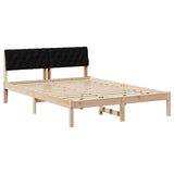 Bed frame Brown and black 150 x 200 cm Solid pine wood 878601