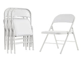 4pcs Elegant Foldable Iron & PVC Chairs for Convention & Exhibition White 27957354