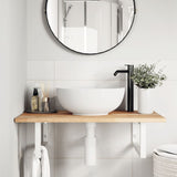 Basin Shelf Wall Mounted Steel and Solid Wood Acacia 3302780