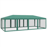 Party Tent with 12 Mesh Sidewalls Green 8x4 m HDPE 4010073