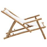 Deck Chair Cream White Bamboo, Canvas Standard 318594