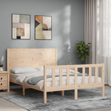 Bed Frame without Mattress Double Solid Wood Pine 3192726