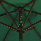 Garden Parasol with LED Lights Green 200x211 cm Aluminium 313558
