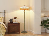 Tiffany-Style Floor Lamp with Handcrafted Stained Glass Shade, 152cm Tall Vintage Standing Lamp with T3398P425137