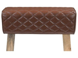 Bench 60 x 30 x 45 cm Real Leather Brown Diamond 42042106