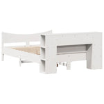 ZNTS Bed Frame without Mattress White 140x200 cm Solid Wood Pine 3323300