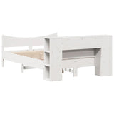 ZNTS Bed Frame without Mattress White 140x200 cm Solid Wood Pine 3323300