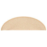 Stair Mats 15 pcs 56x17x3 cm Cream Half Round 149853