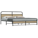 Metal Bed Frame without Mattress Smoked Oak 200x200 cm 3318677