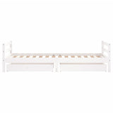 Kids Bed Frame with Drawers White 90x190 cm Solid Wood Pine 834448