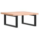 Basin Shelf Wall Mounted Steel and Solid Wood Beech 3302417