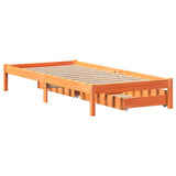 Bed Frame without Mattress Wax Brown 90x200 cm Solid Wood Pine 3301451