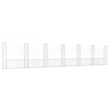 U-shape Gabion Basket with 7 Posts Iron 740x20x150 cm 151287