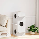 Cat House White 43x43x90 cm Solid Wood Pine 859299
