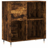 Record Cabinet Smoked Oak 84.5x38x89 cm Engineered Wood 831769