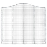 Arched Gabion Baskets 2 pcs 200x50x160/180 cm Galvanised Iron 3145703