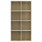 ZNTS Book Cabinet/TV Cabinet White and Sonoma Oak 36x30x114 cm Engineered Wood 800158