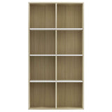 ZNTS Book Cabinet/TV Cabinet White and Sonoma Oak 36x30x114 cm Engineered Wood 800158