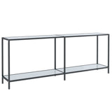 Console Table White 200x35x75.5 cm Tempered Glass 331708
