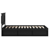 Bed Frame with Headboard Black 90 x 190 cm Solid Pine Wood 3410129