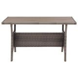 316584 Garden Table Grey 120x70x66 cm Poly Rattan