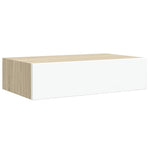 Wall Drawer Shelves 2 pcs Oak and White 40x23.5x10cm MDF 330250