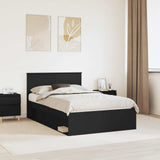 Bed Frame with Headboard Black 120 x 190 cm Engineered wood 3407896