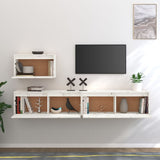 TV Cabinets 3 pcs White Solid Wood Pine 3100275