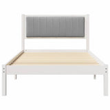 Bed Frame with Upholstered Headboard Light Grey 100 x 200 cm 878283