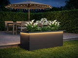 Garden Planter with LED Black 30 x 60 x 30 cm Steel 8008084