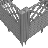 Garden Planter with Pegs Light Grey 363.5x43.5x43.5 cm PP 368028