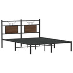 Bed Frame without Mattress Brown Oak 140x190 cm Engineered Wood 4106841