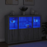 Sideboards with LED Lights 3 pcs Grey Sonoma Engineered Wood 3209112