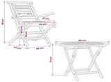 5 Piece Folding Garden Bistro Set Natural Solid Teak Wood 3434112