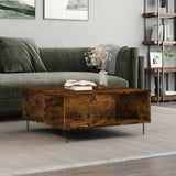 Coffee Table Smoked Oak 80x80x36.5 cm Engineered Wood 830785
