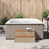 Hot Tub Step Beige 100x50x50.5 cm Poly Rattan and Solid Acacia 4103946
