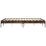 Bed Frame without Mattress Smoked Oak 135x190 cm Double 845043