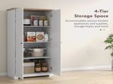 172cm Kitchen Cupboard, Freestanding Storage Cabinet with Doors and Shelves, Modern 2-Door Kitchen T3398P378085