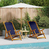 Beach Chair with Cushion 2 pcs Brown x x Solid Acacia wood 3325143