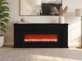 Fireplace with LED Strip Black Oak 92 x 20 x 54 cm 8021072