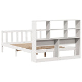 Bookcase Bed without Mattress White 140x190 cm Solid Wood Pine 3321697