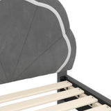 Toddler Bed Frame with Headboard Dark Grey 70 x 140 cm Velvet 42010895