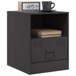 ZNTS Bedside Cabinets 2pcs Black 34.5x39x44 cm Steel 841752