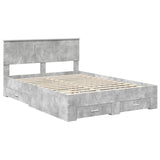 Bed Frame Concrete Grey 140 x 200 cm Engineered Wood 3410889